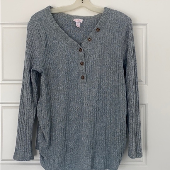 Isabel Maternity by Ingrid & Isabel Sweaters - Gray blue sweater - maternity